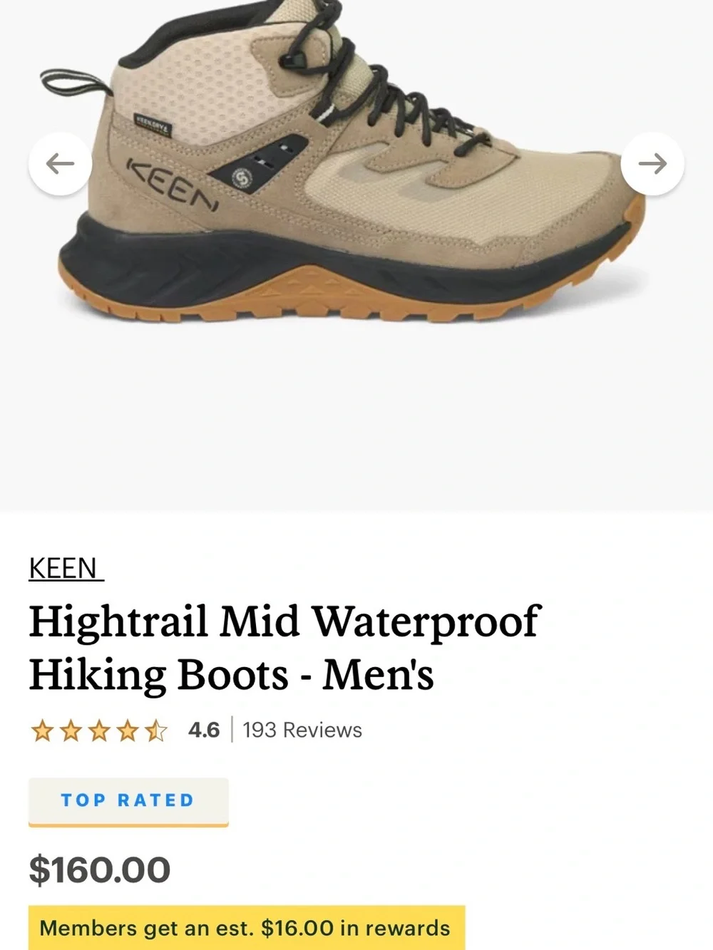 Keen Men's Waterproof Hiking Boots